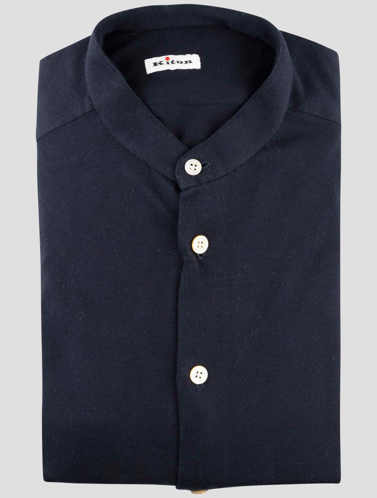 Kiton Black Cotton Cashmere Shirt