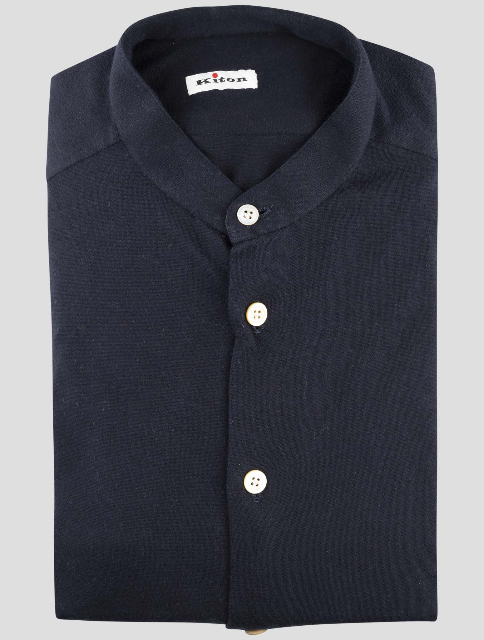 Kiton Black Cotton Cashmere Shirt