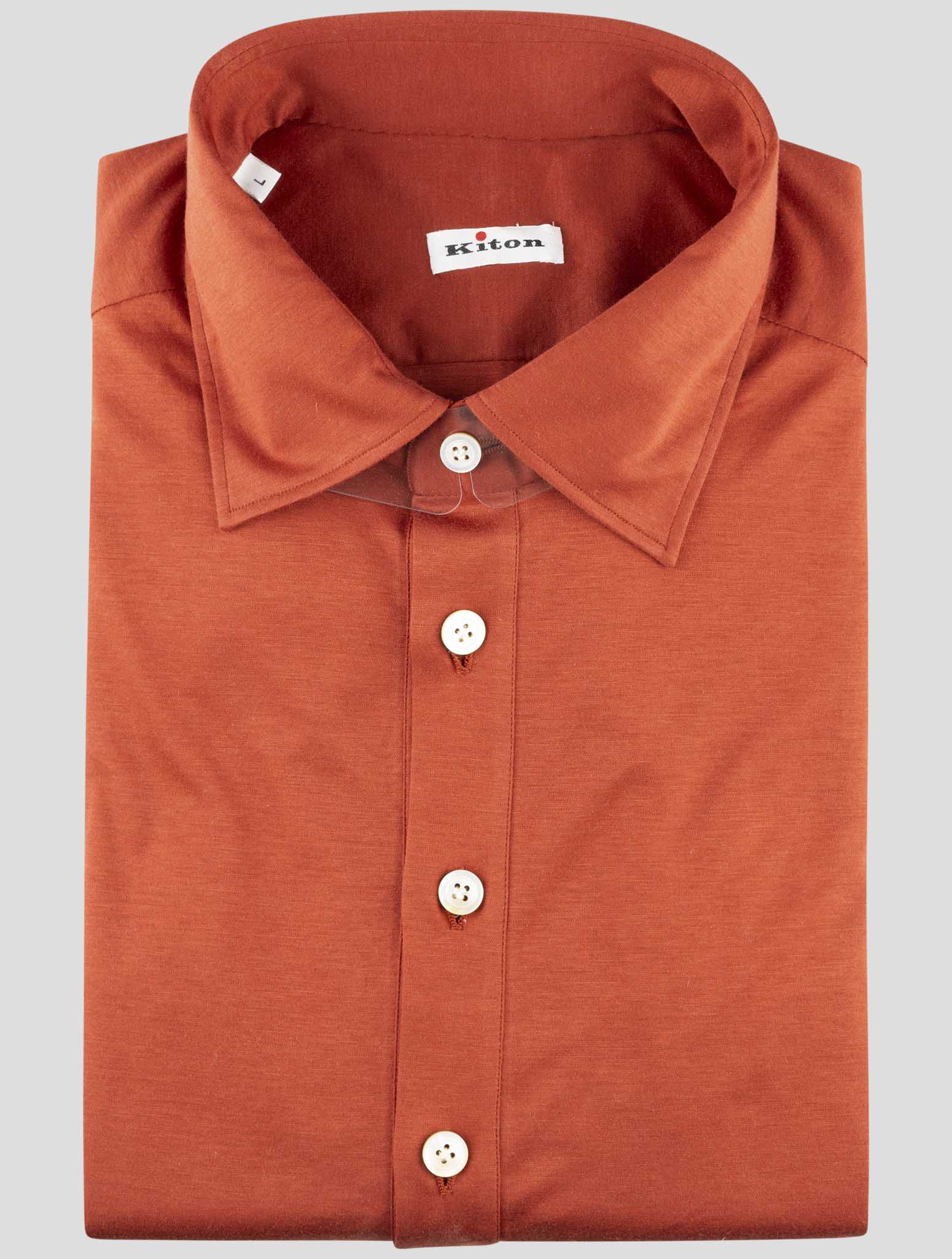Kiton Orange Cotton Shirt