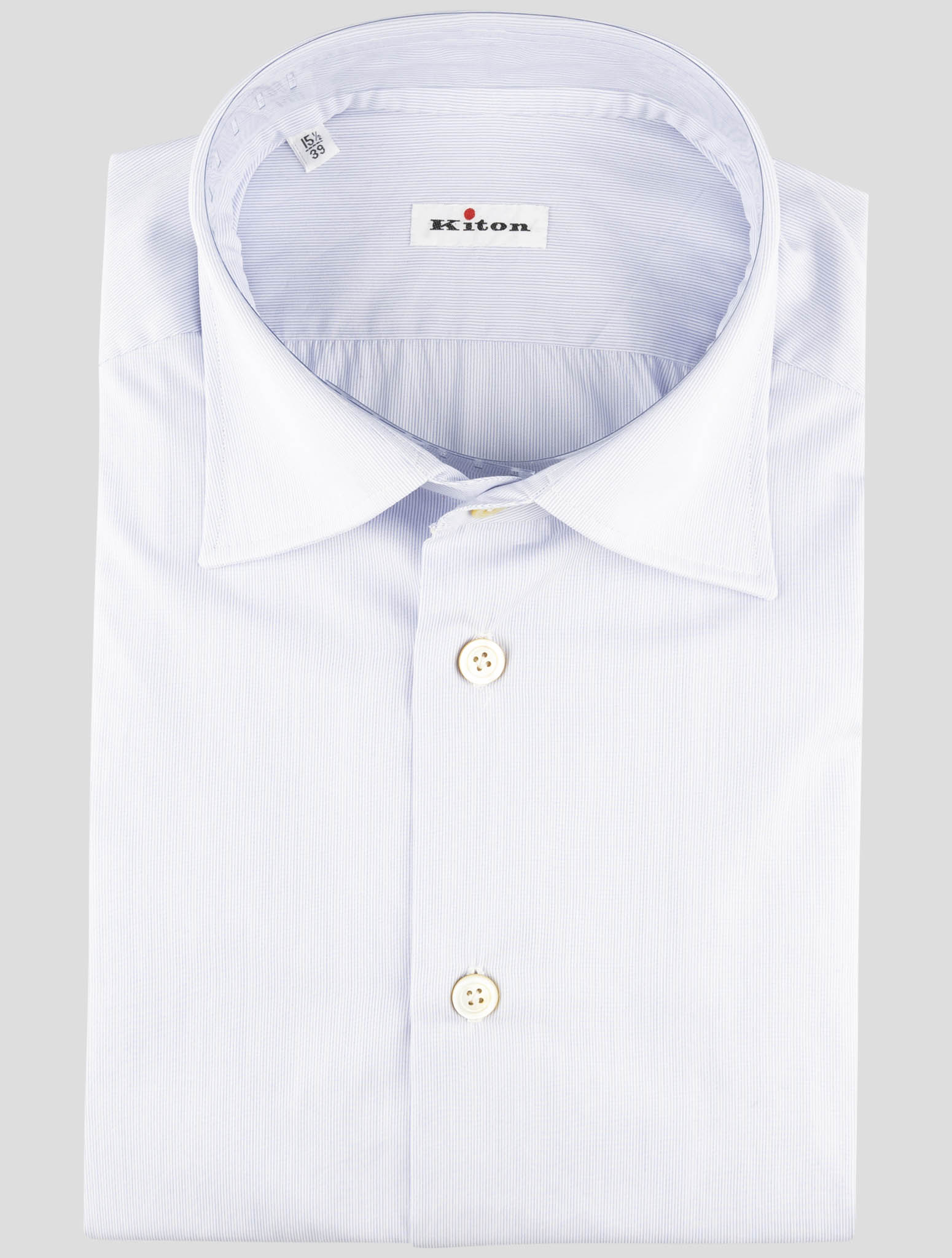 Kiton Blue Cotton Shirt