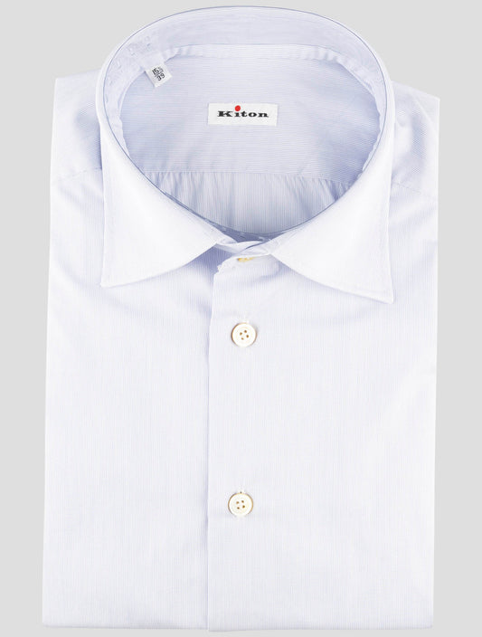 Kiton Blue Cotton Shirt