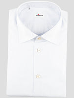 Kiton Blue White Cotton Shirt