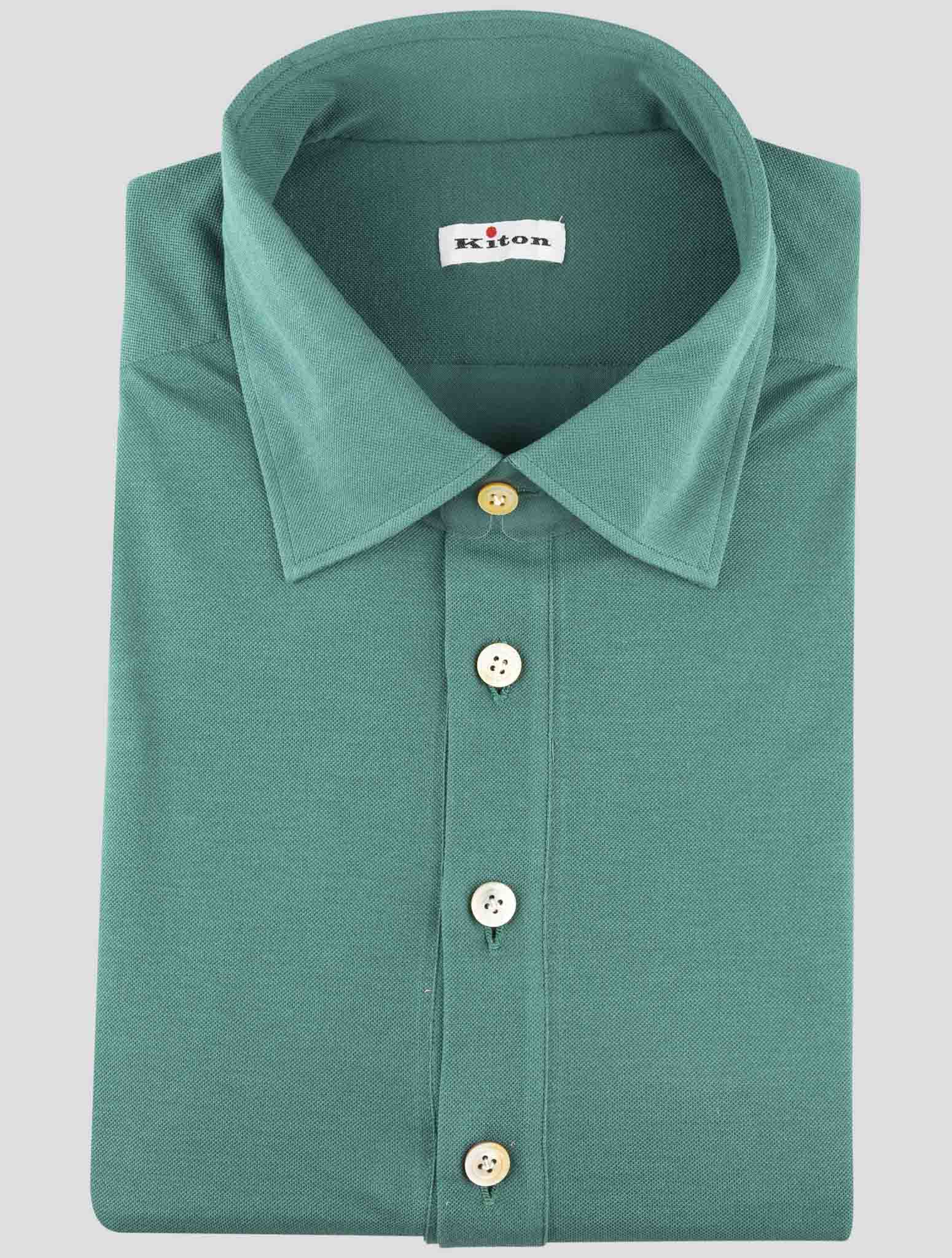 Kiton Green Cotton Sweater Polo