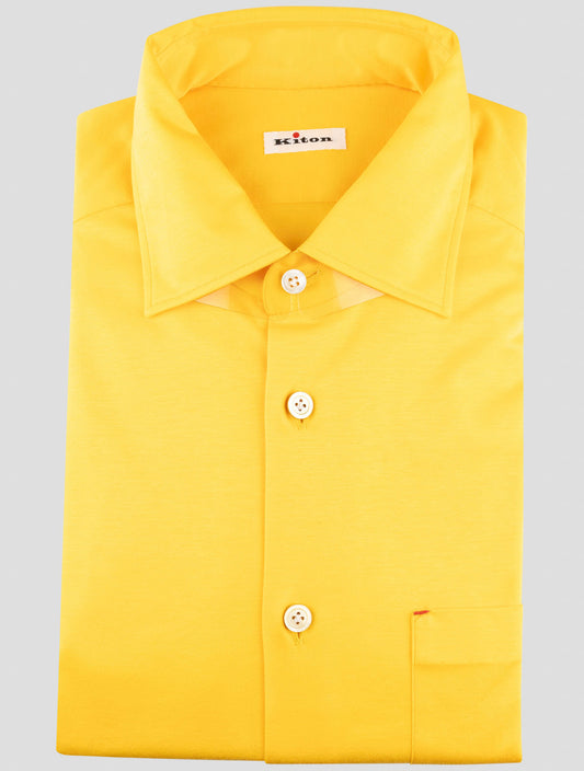 Kiton Yellow Cotton Shirt