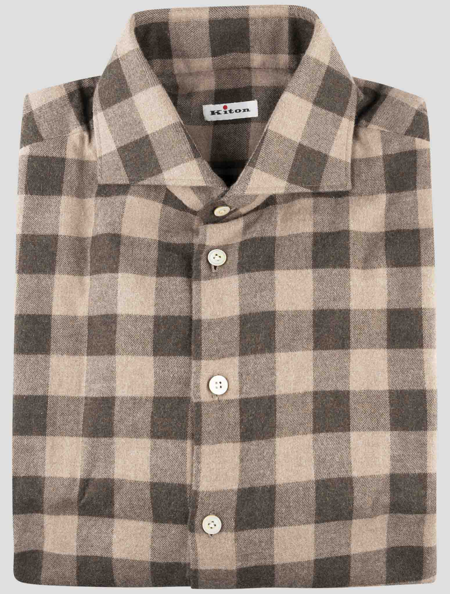 Kiton Brown Cotton Shirt