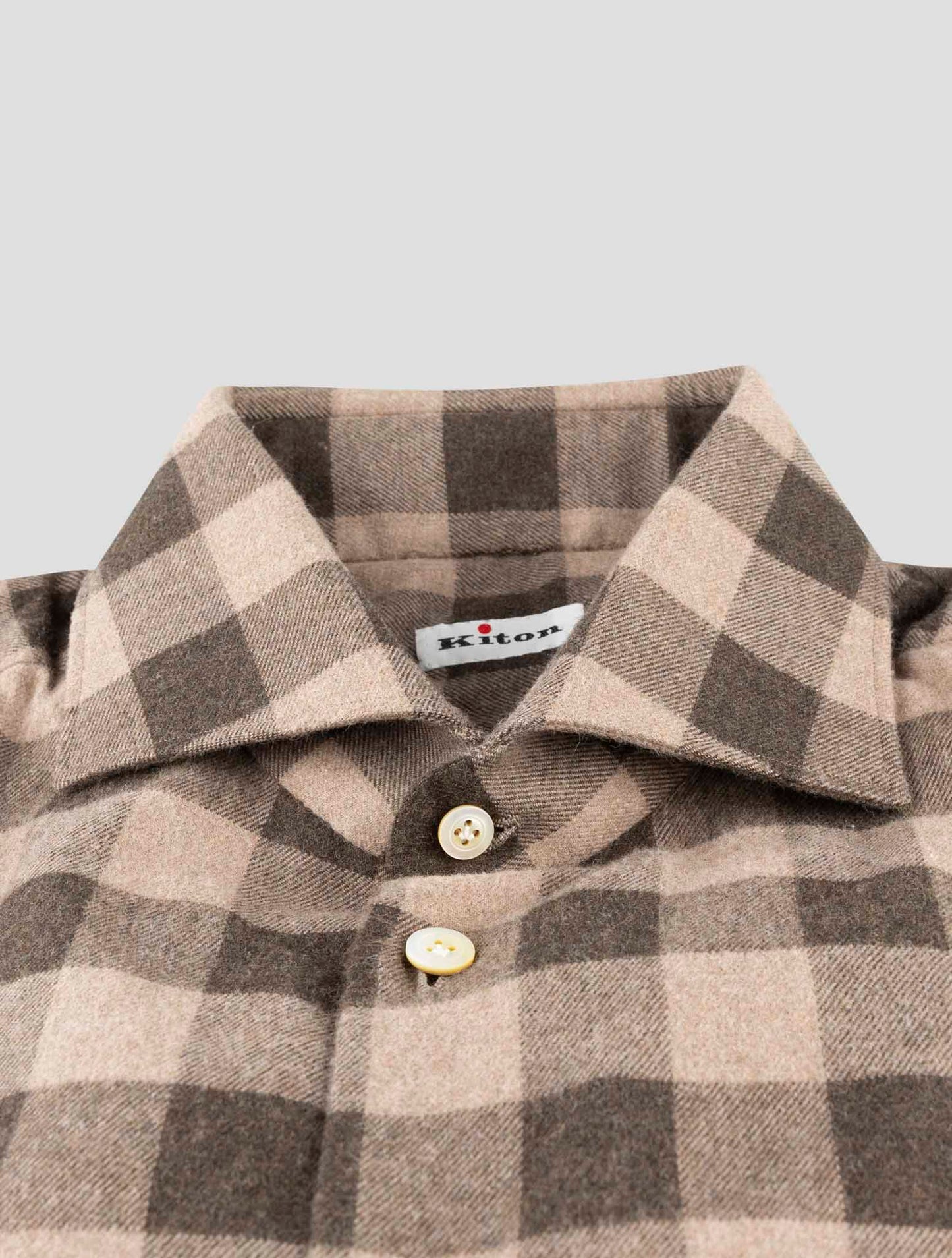 Kiton Brown Cotton Shirt