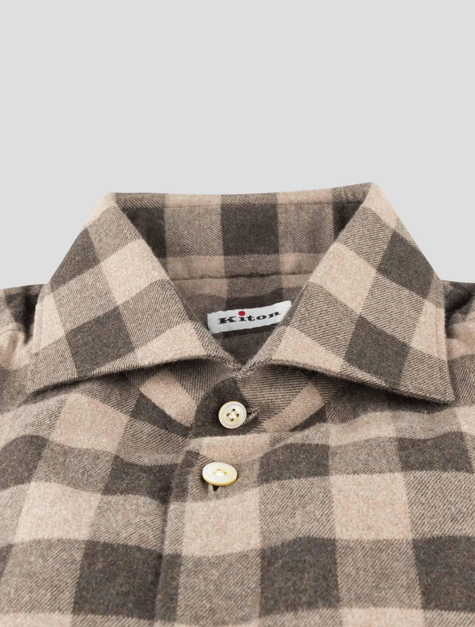 Kiton Brown Cotton Shirt