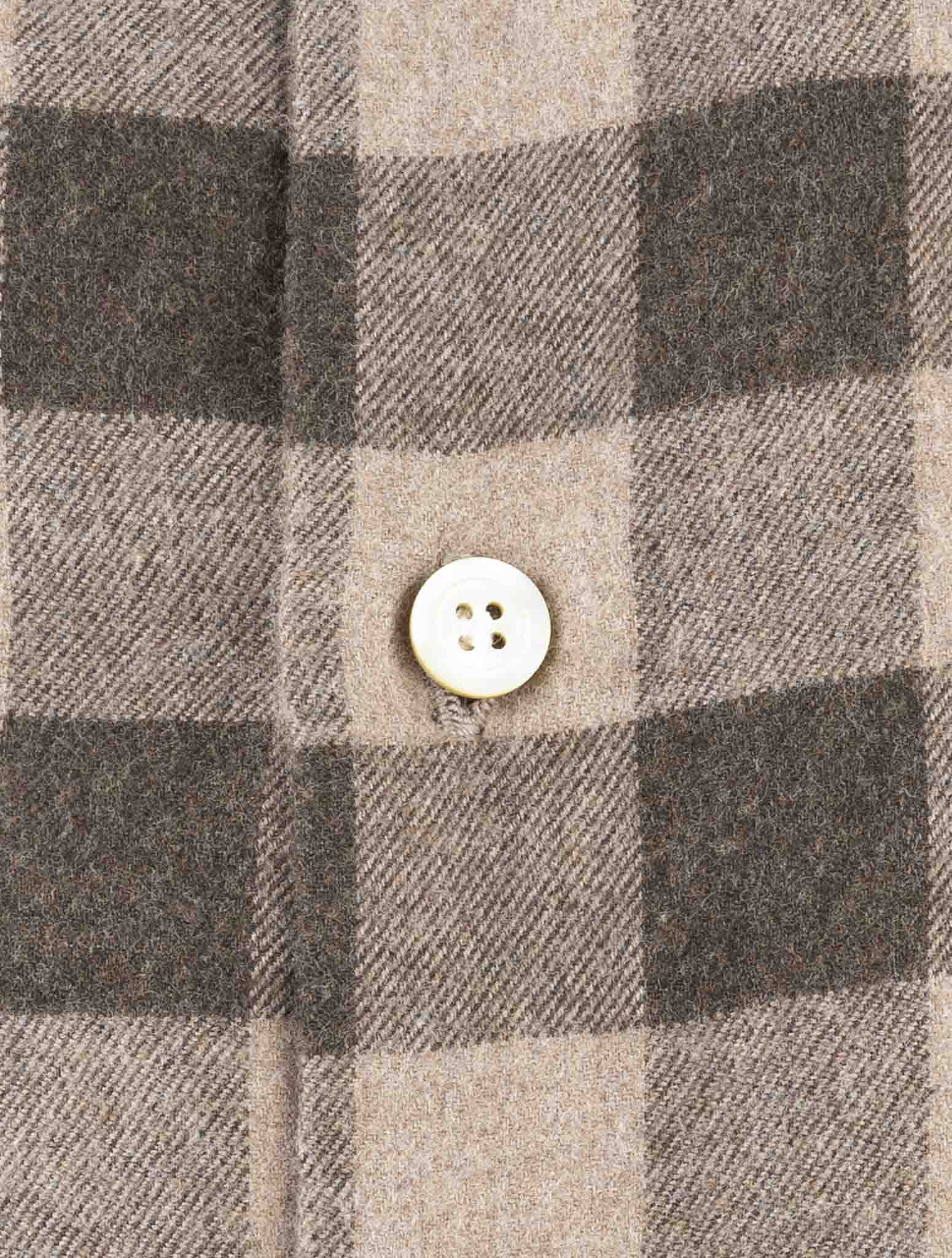 Kiton Brown Cotton Shirt
