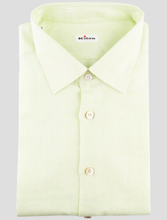 Kiton Green Linen Shirt