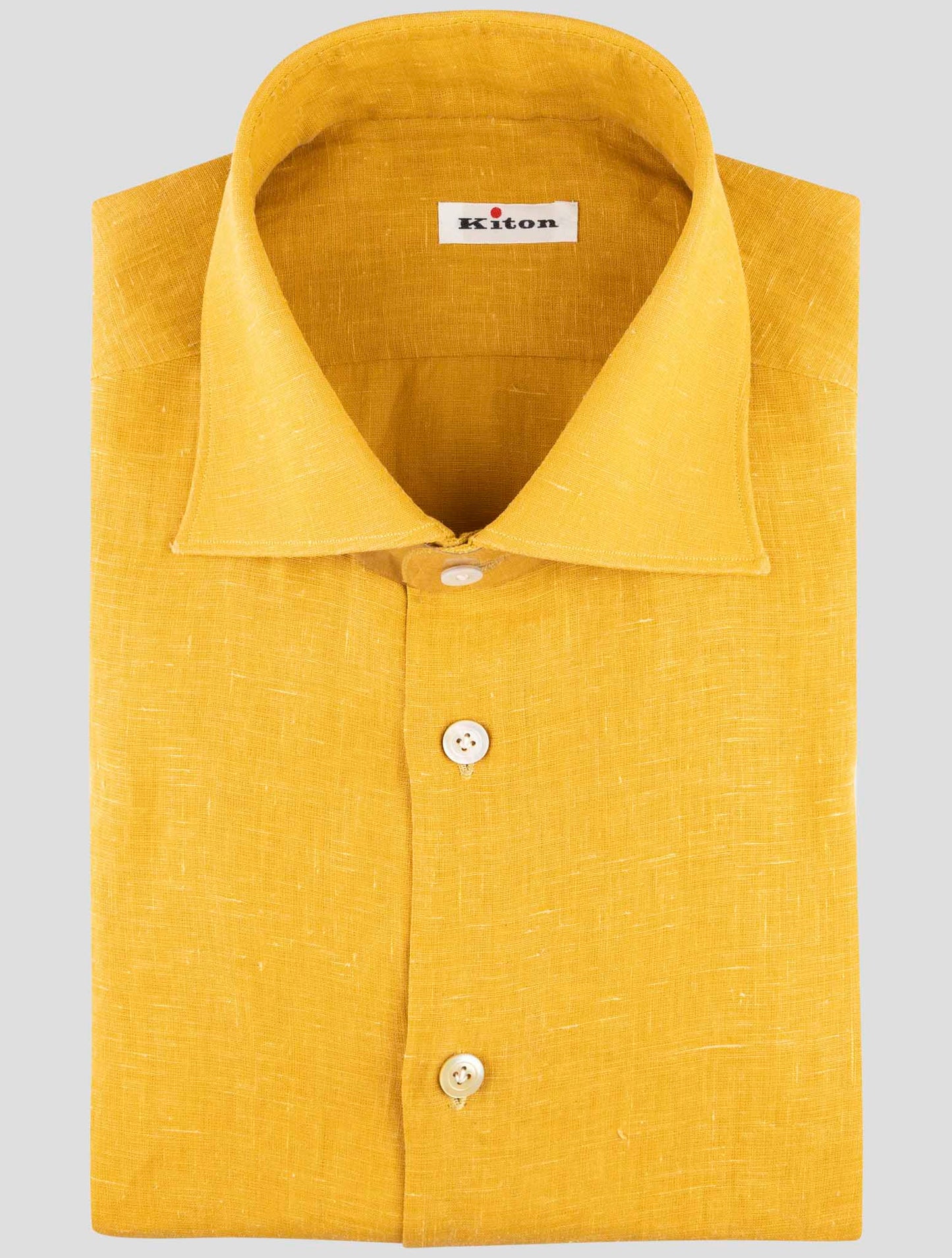 Kiton Yellow Linen Shirt