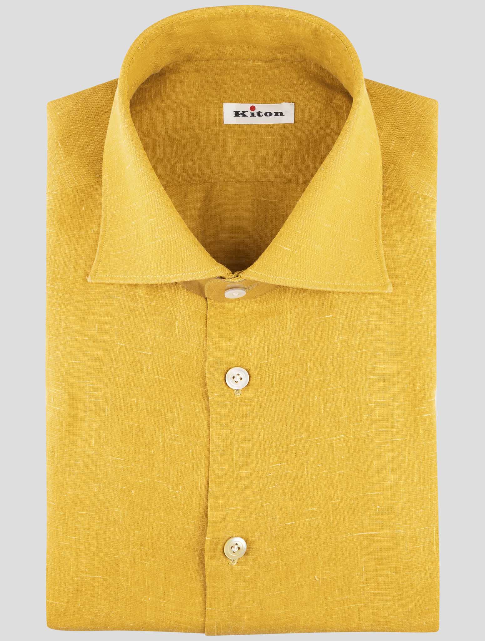 Kiton Yellow Linen Shirt