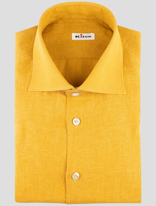 Kiton Yellow Linen Shirt