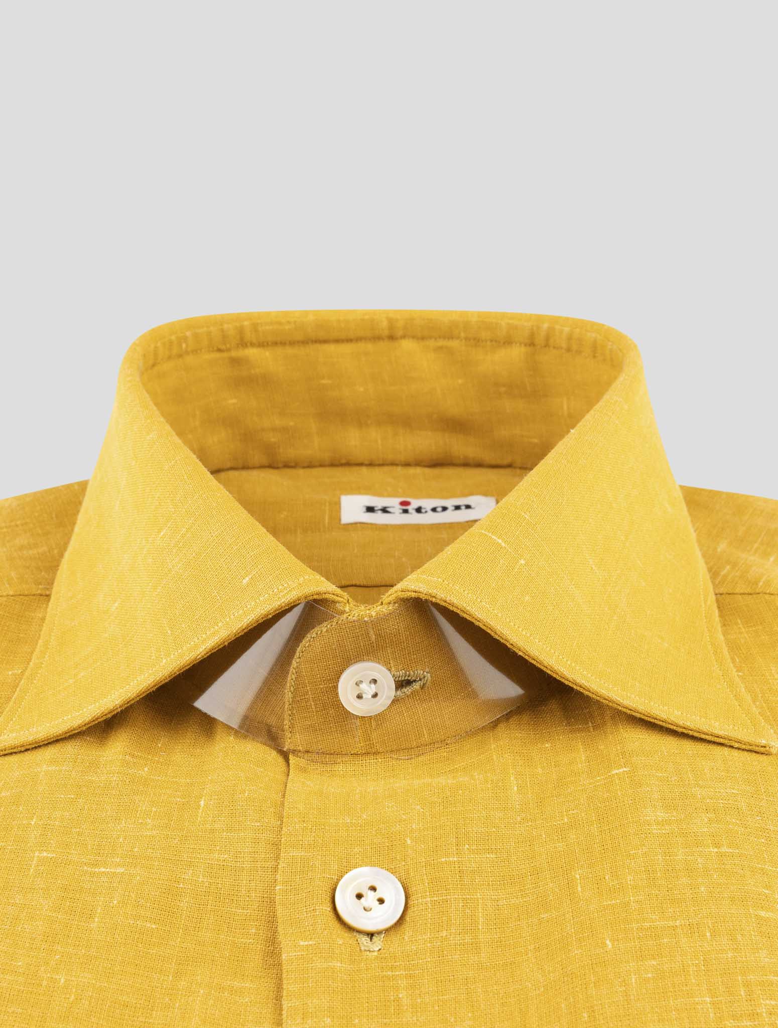 Kiton Yellow Linen Shirt