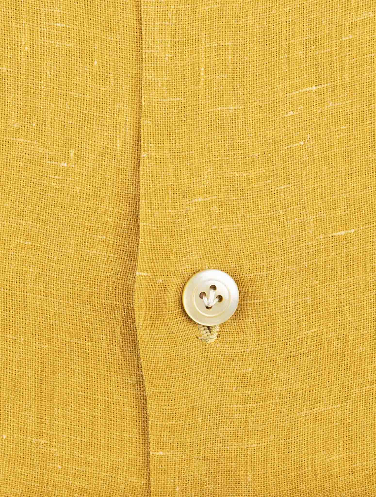 Kiton Yellow Linen Shirt