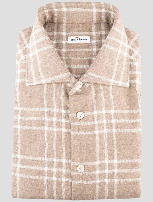 Kiton Brown Cotton Shirt