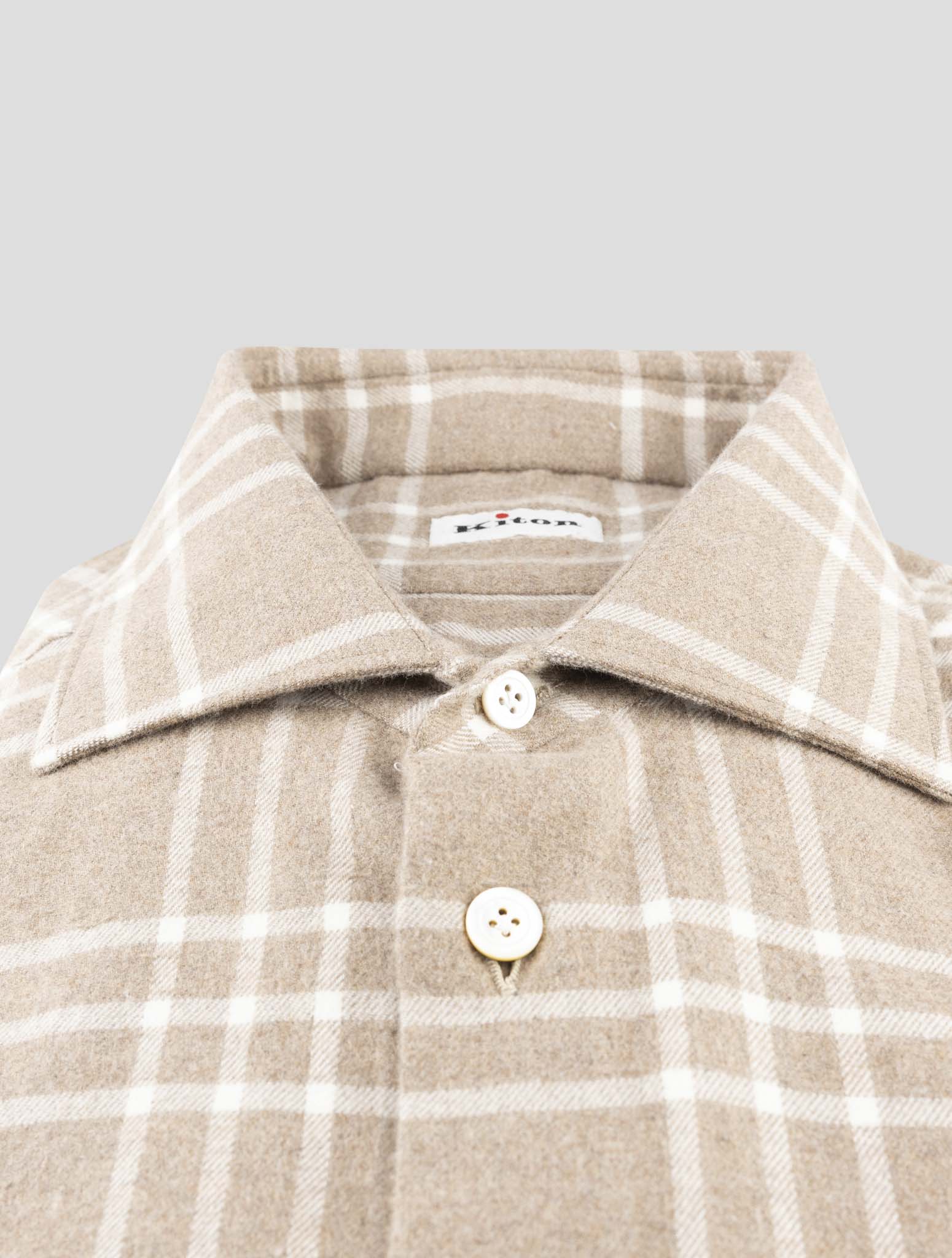 Kiton Brown Cotton Shirt
