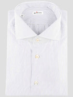 Kiton Blue White Cotton Shirt