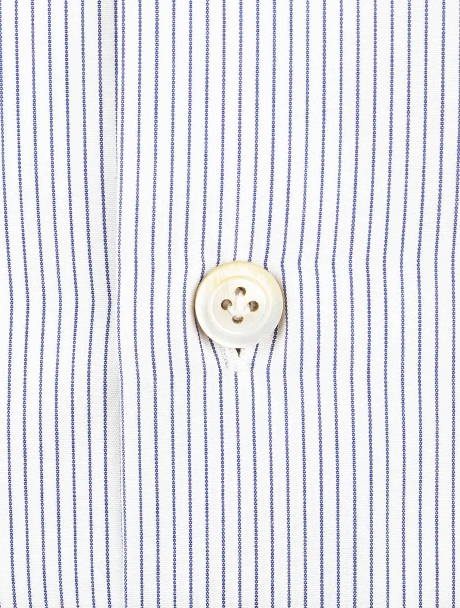 Kiton Blue White Cotton Shirt