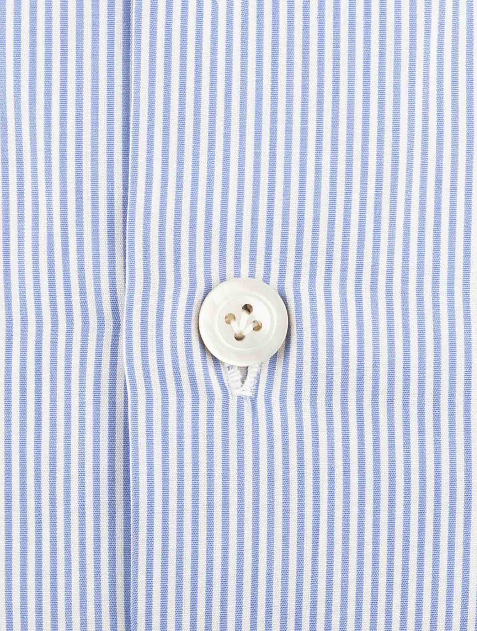 Kiton Blue White Cotton Shirt