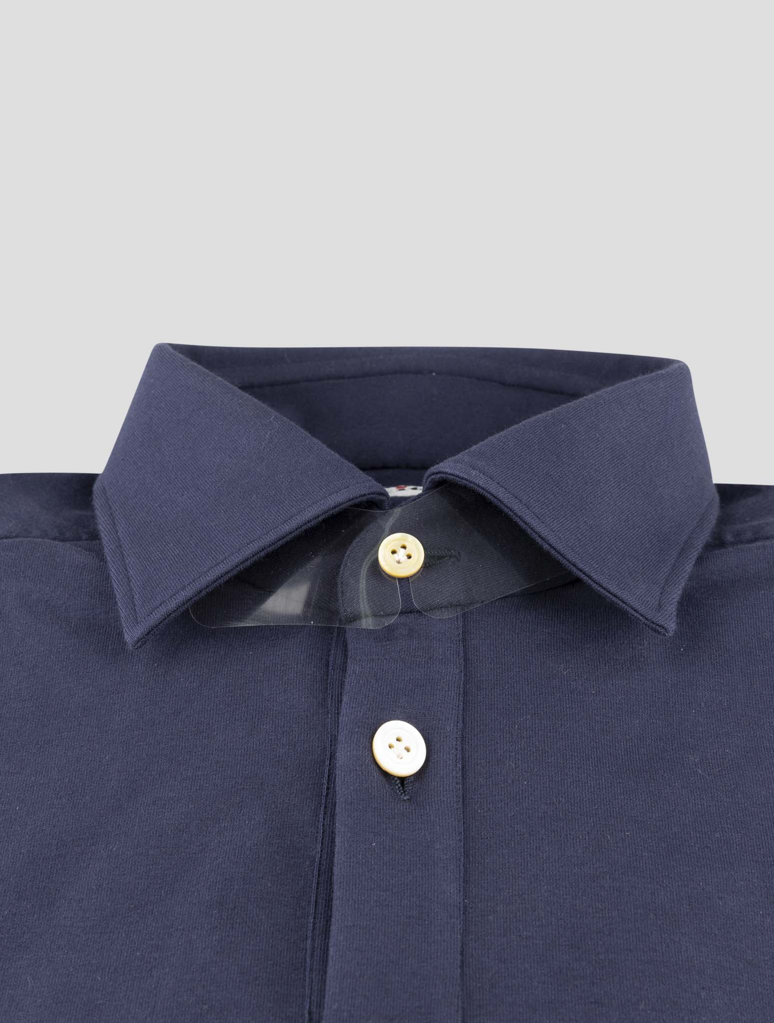 Kiton Blue Cotton Ea Shirt