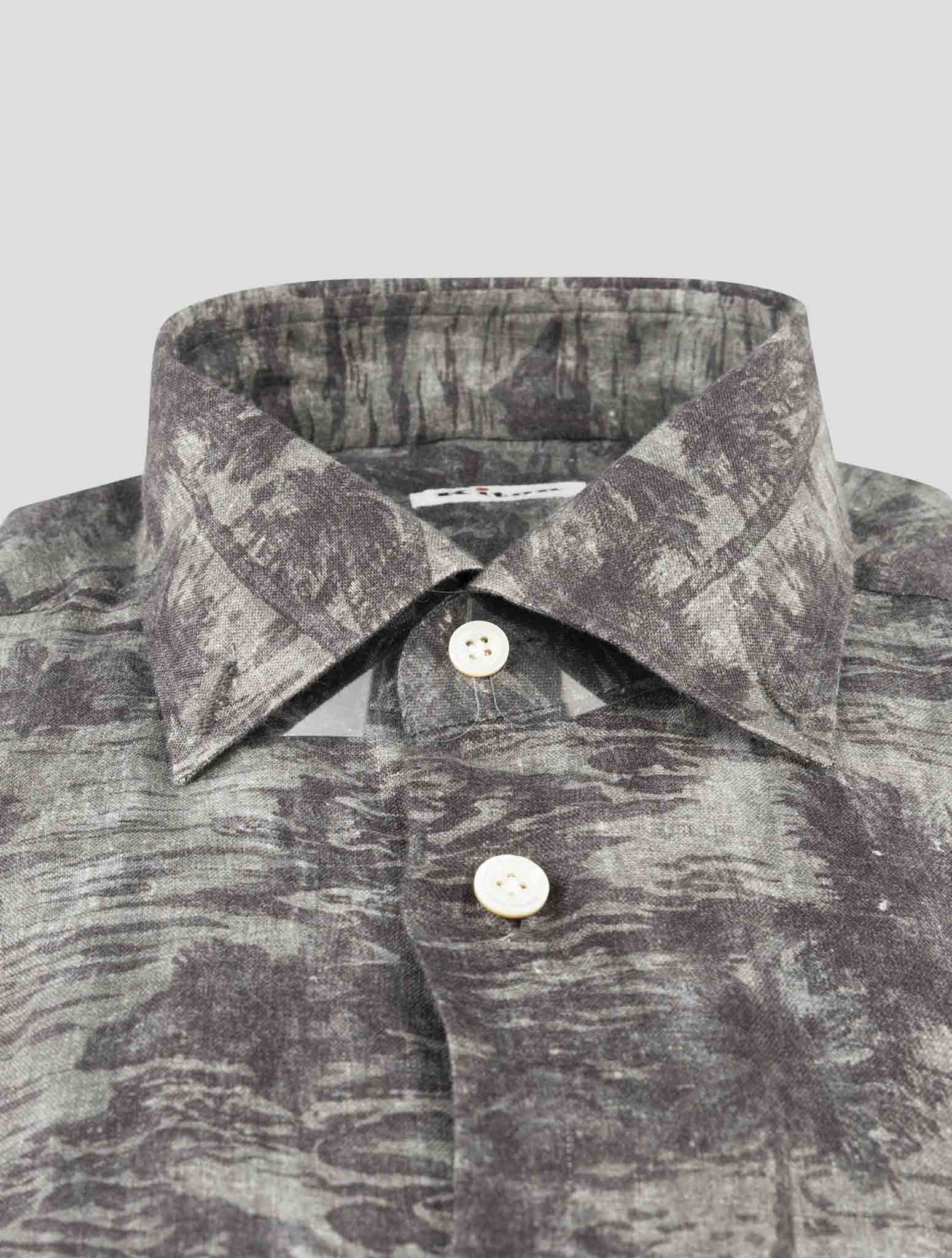 Kiton Gray Linen Shirt