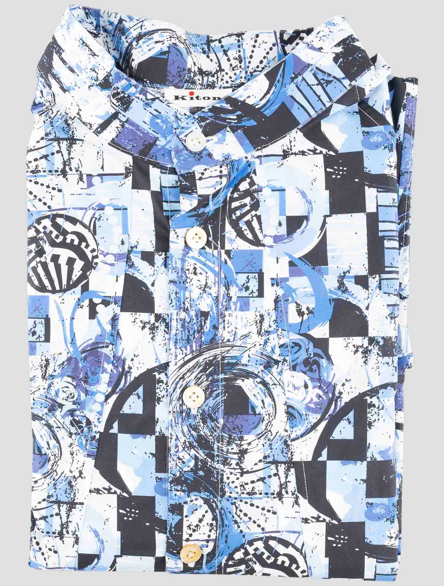 Kiton Blue Cotton Shirt