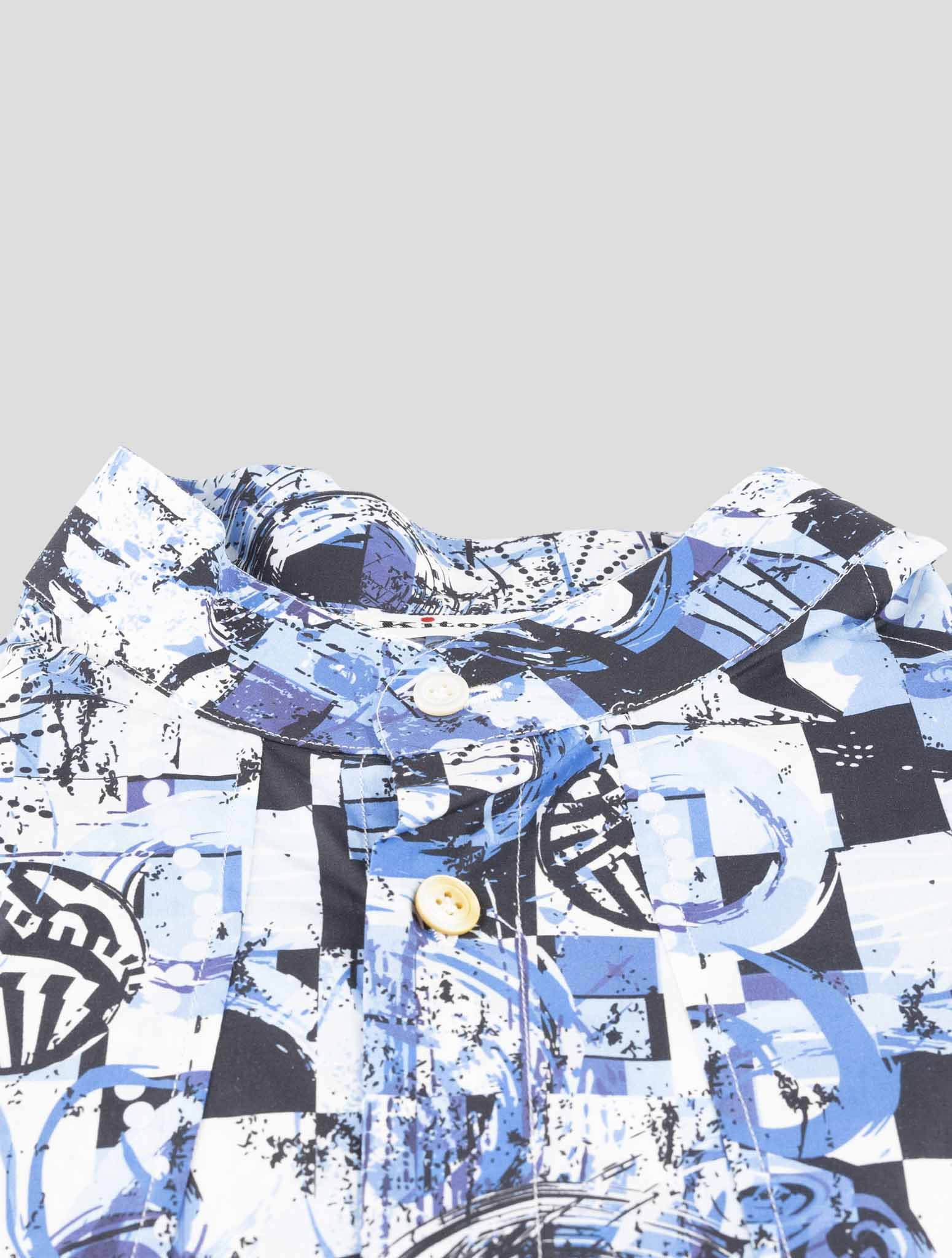 Kiton Blue Cotton Shirt