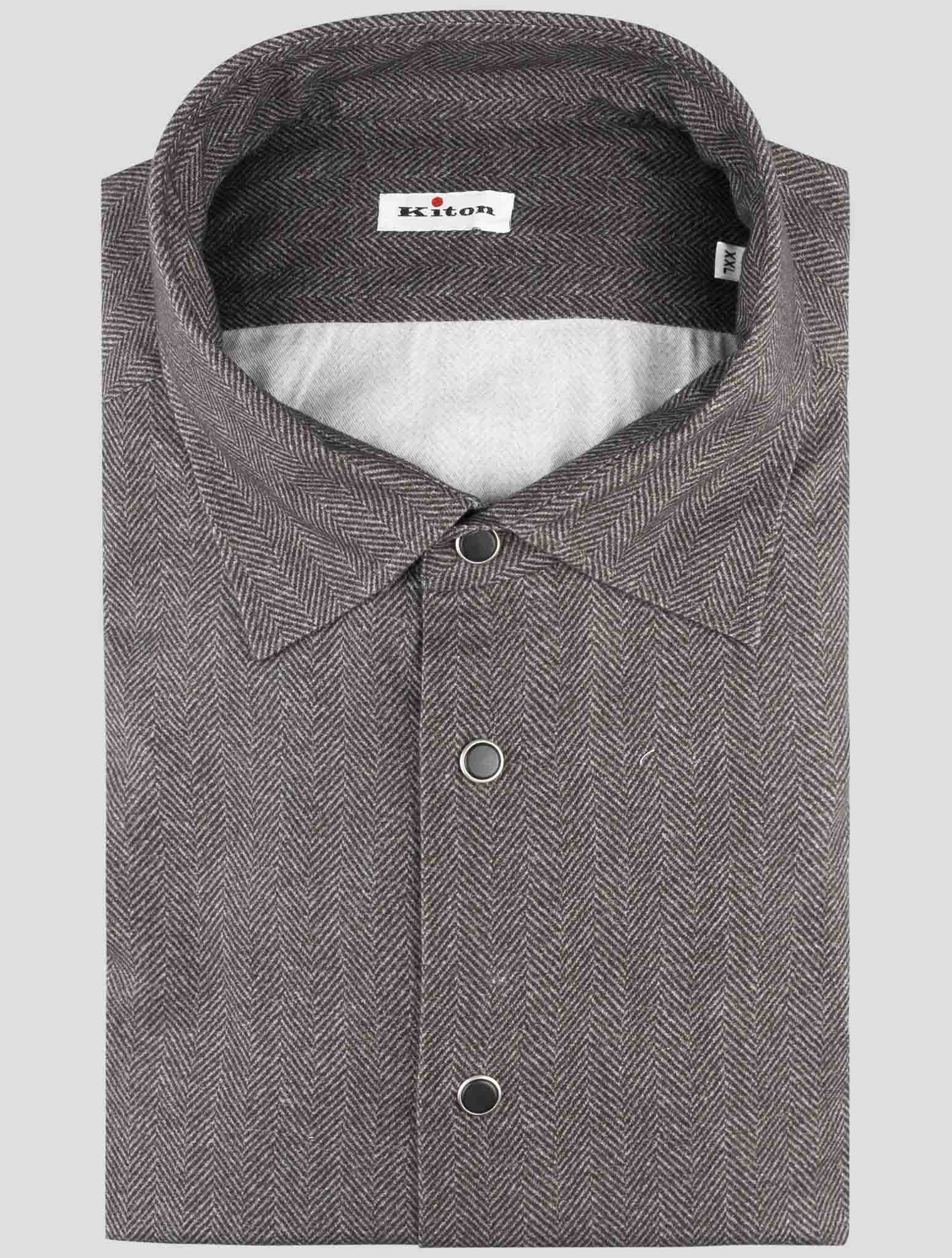 Kiton Dark Gray Cotton Shirt
