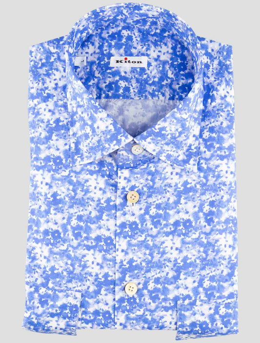 Kiton Blue Cotton Shirt