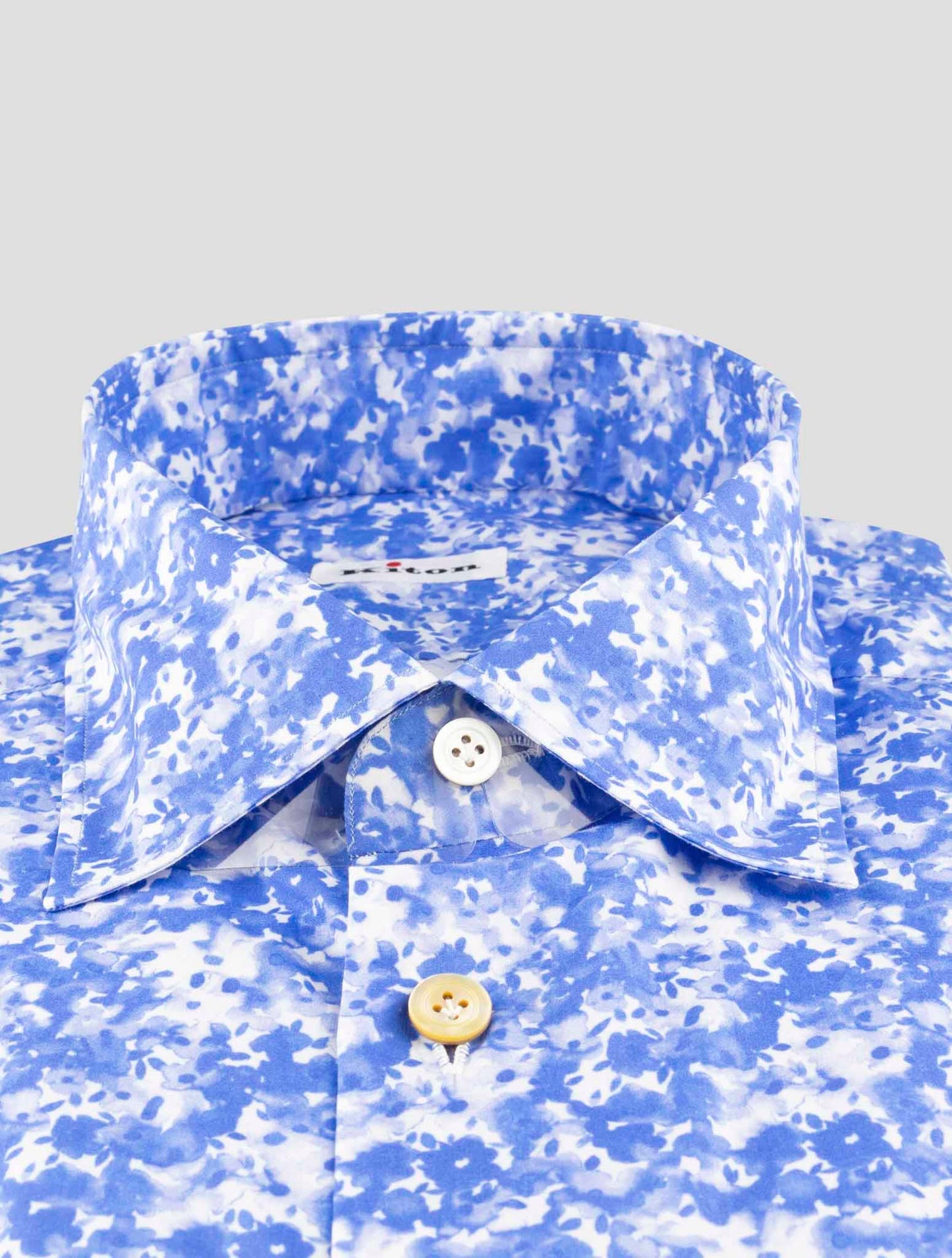 Kiton Blue Cotton Shirt