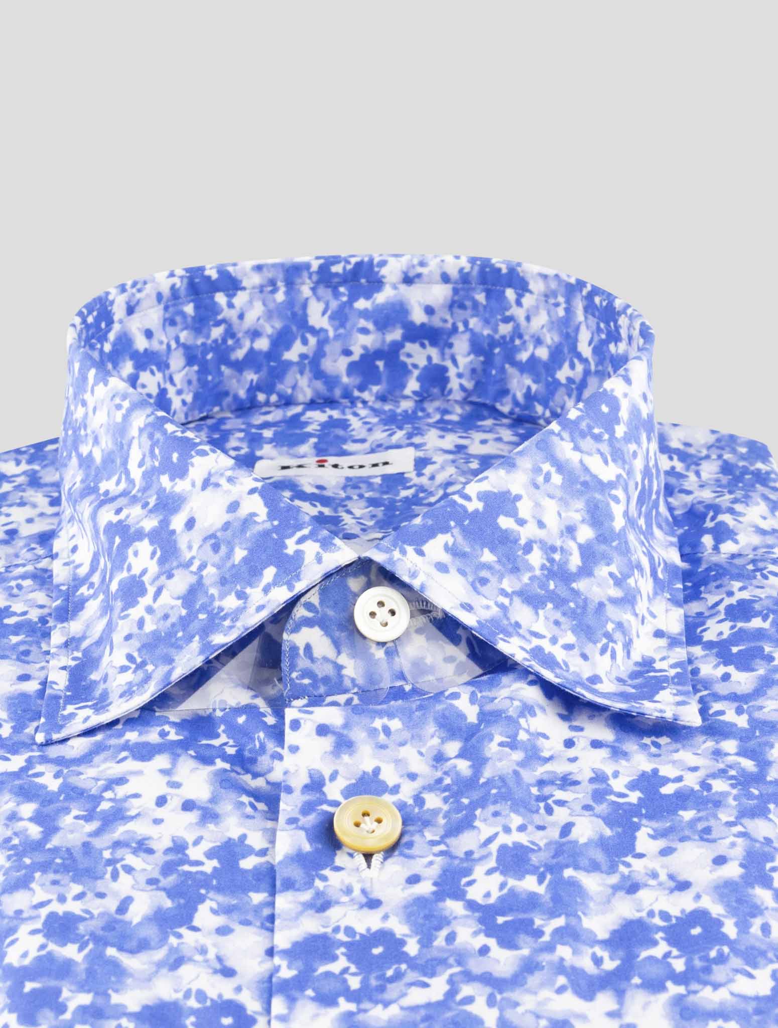 Kiton Blue Cotton Shirt