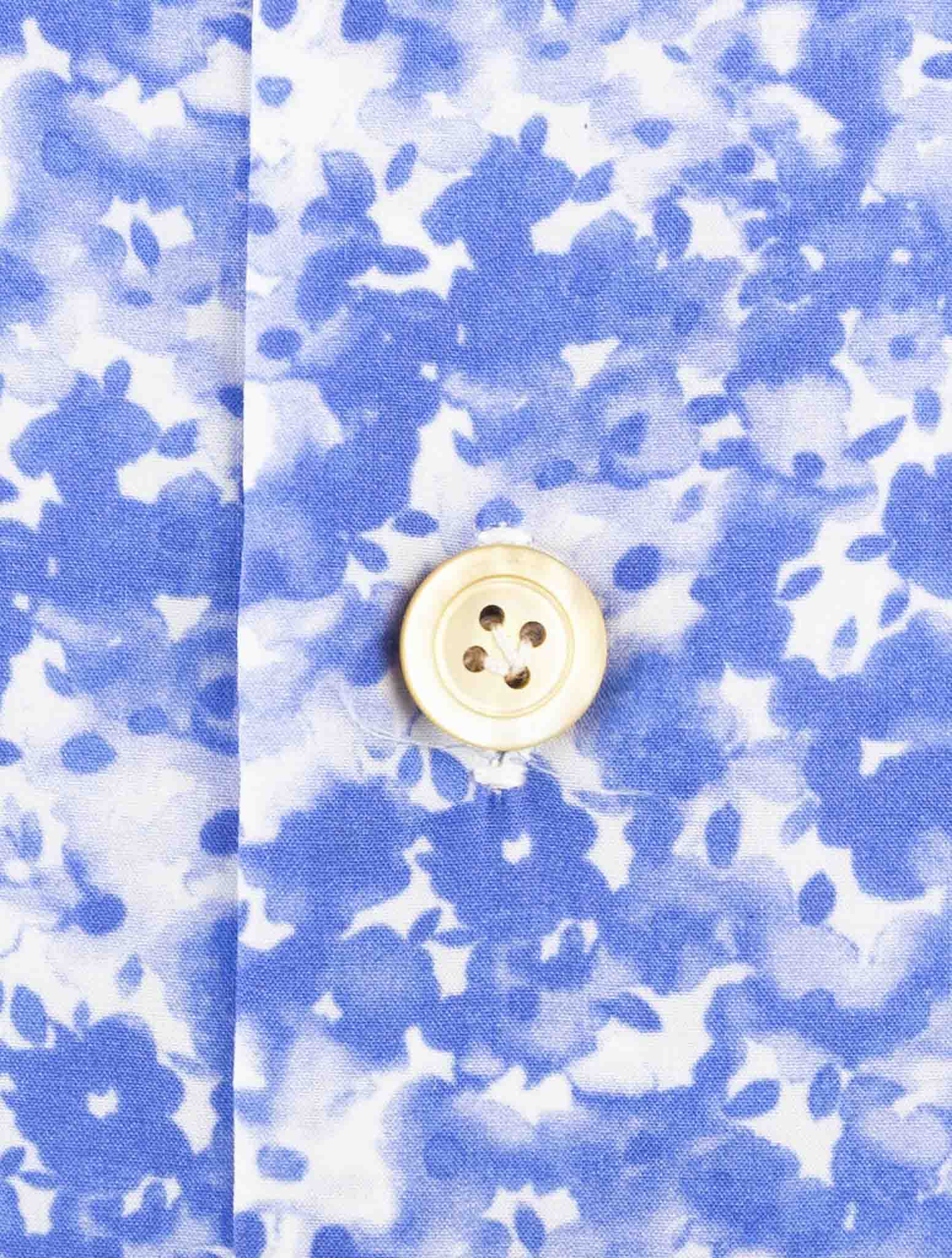 Kiton Blue Cotton Shirt