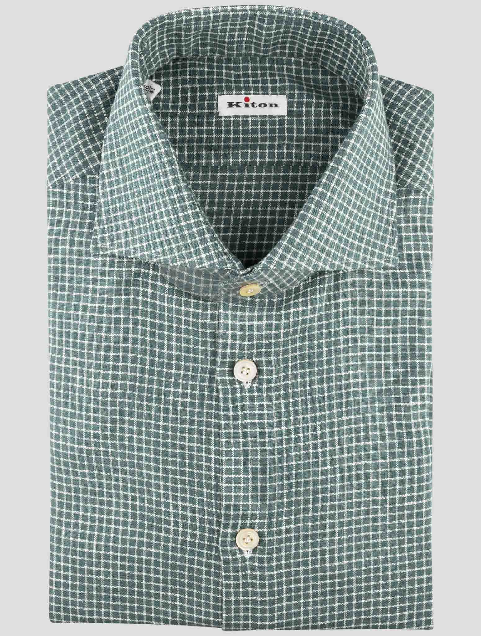 Kiton Green Linen Ea Pl Shirt