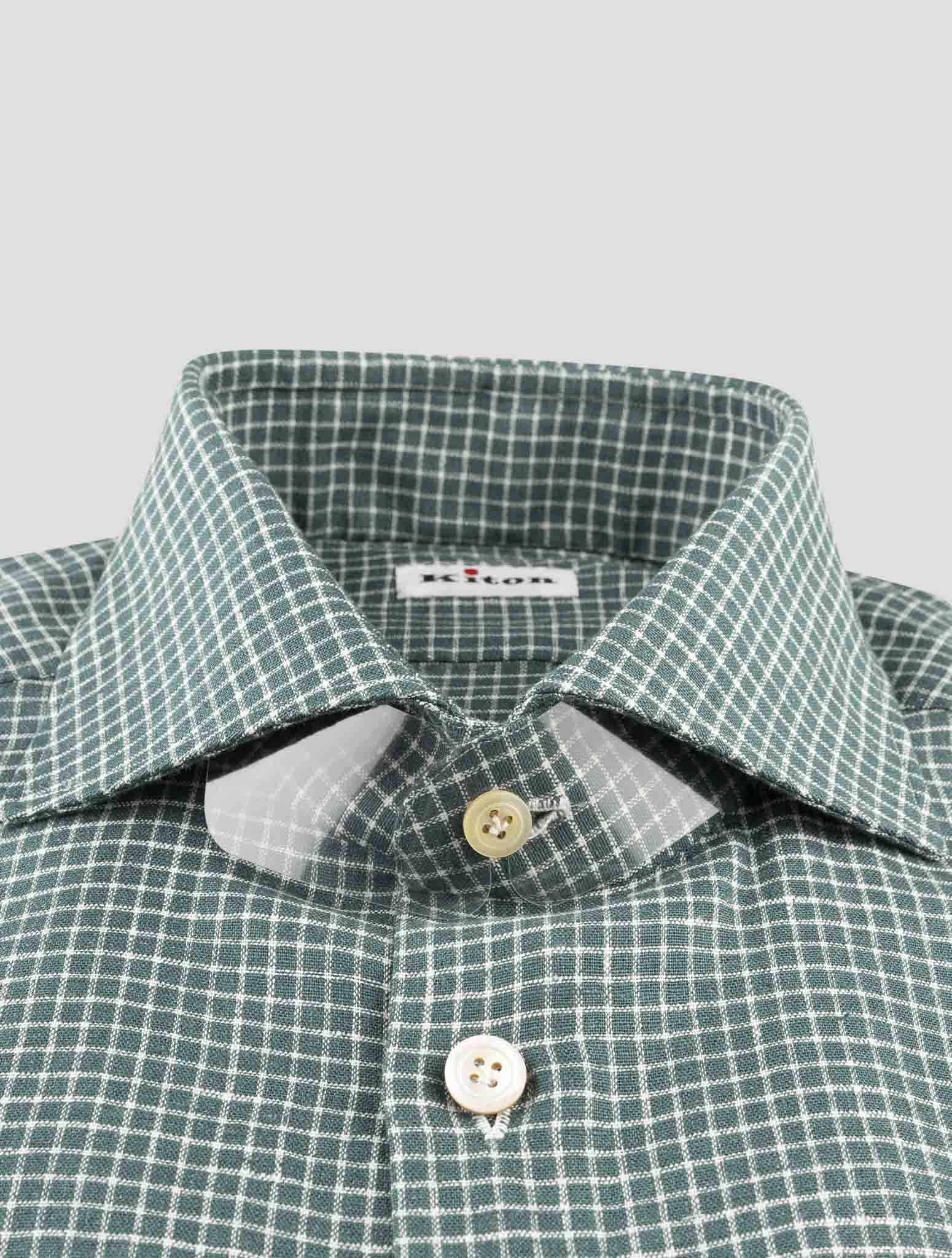 Kiton Green Linen Ea Pl Shirt