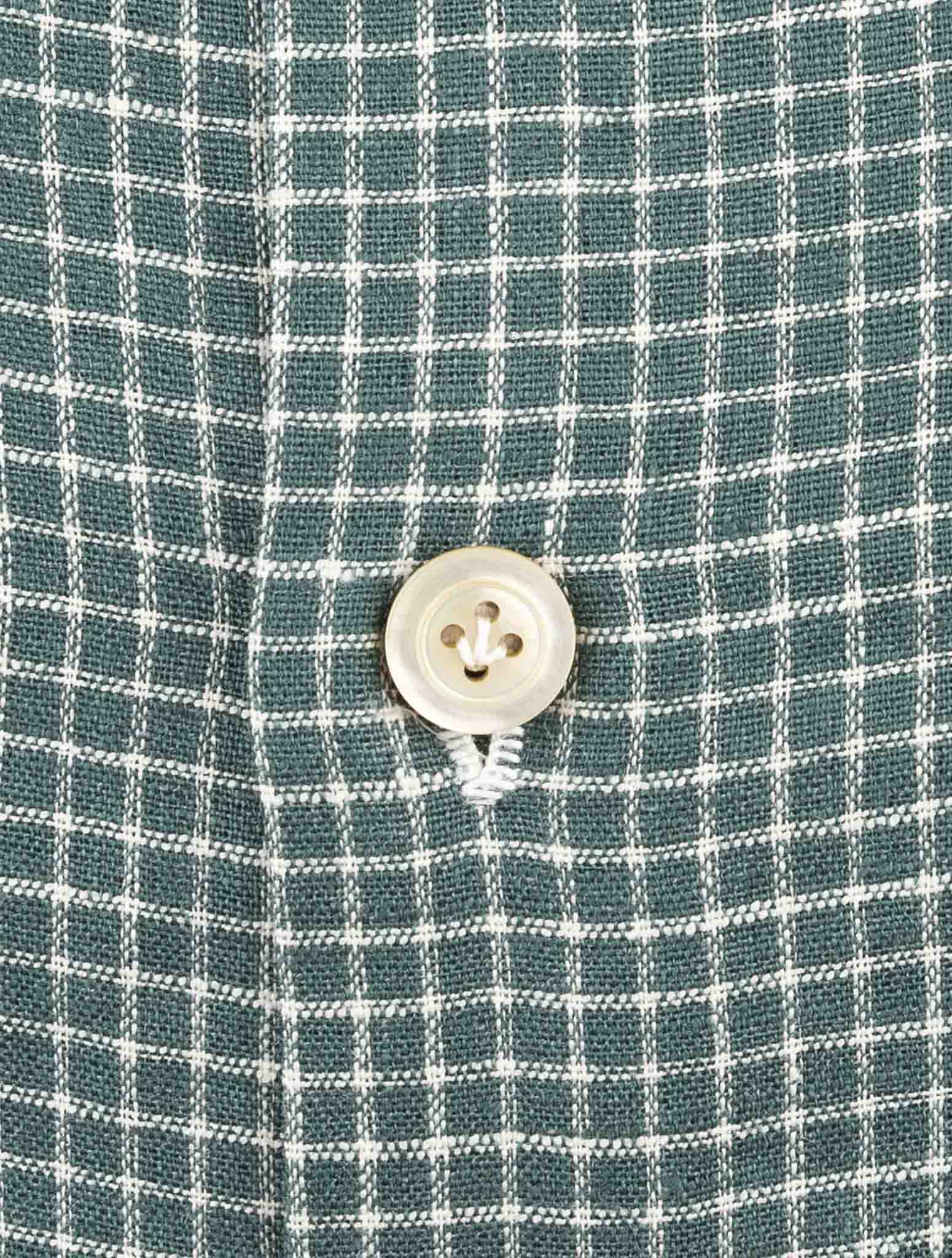 Kiton Green Linen Ea Pl Shirt