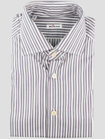 Kiton Blue White Cotton Shirt