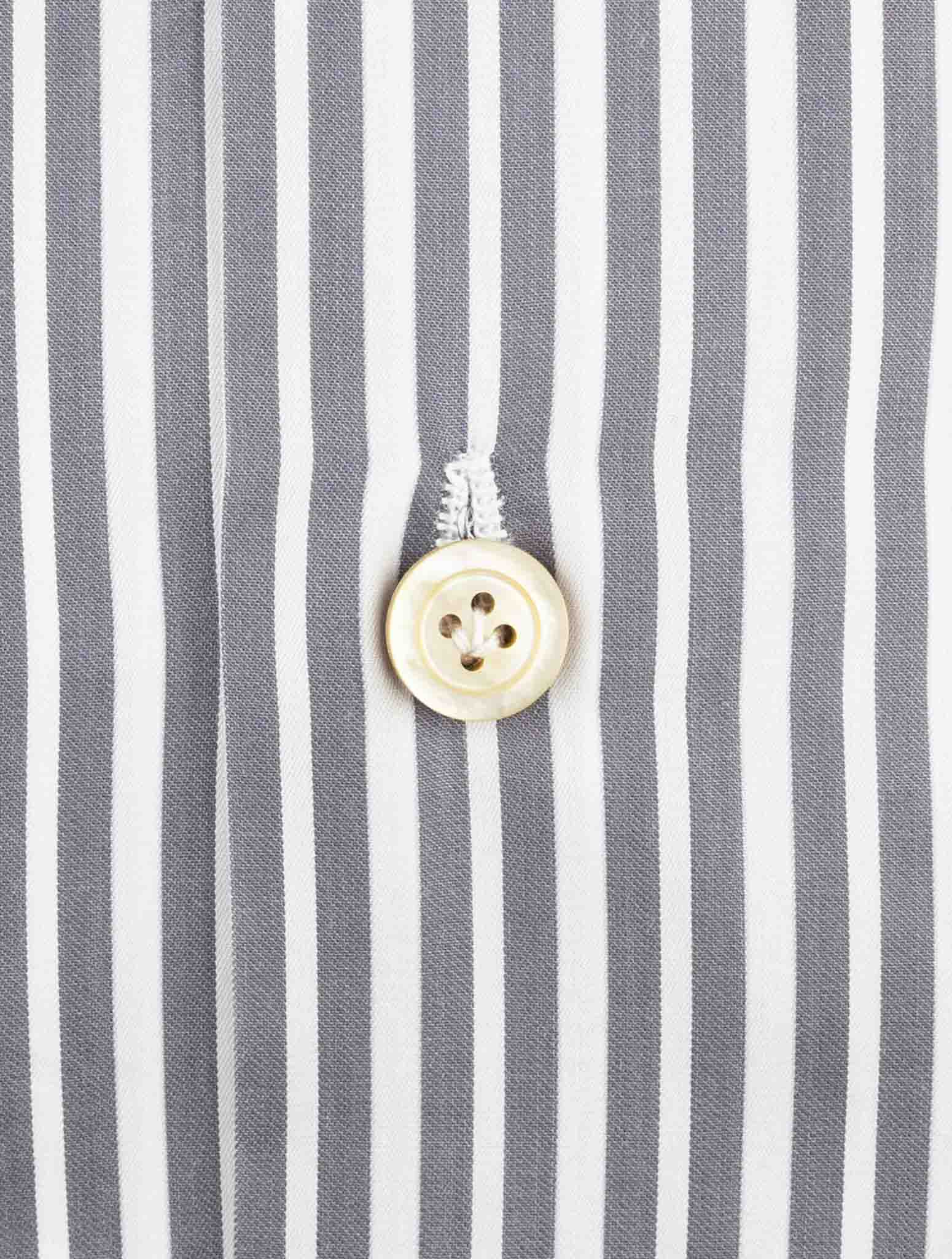 Kiton Blue White Cotton Shirt