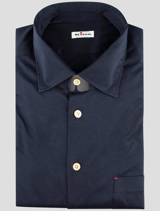 Kiton Black Cotton Shirt