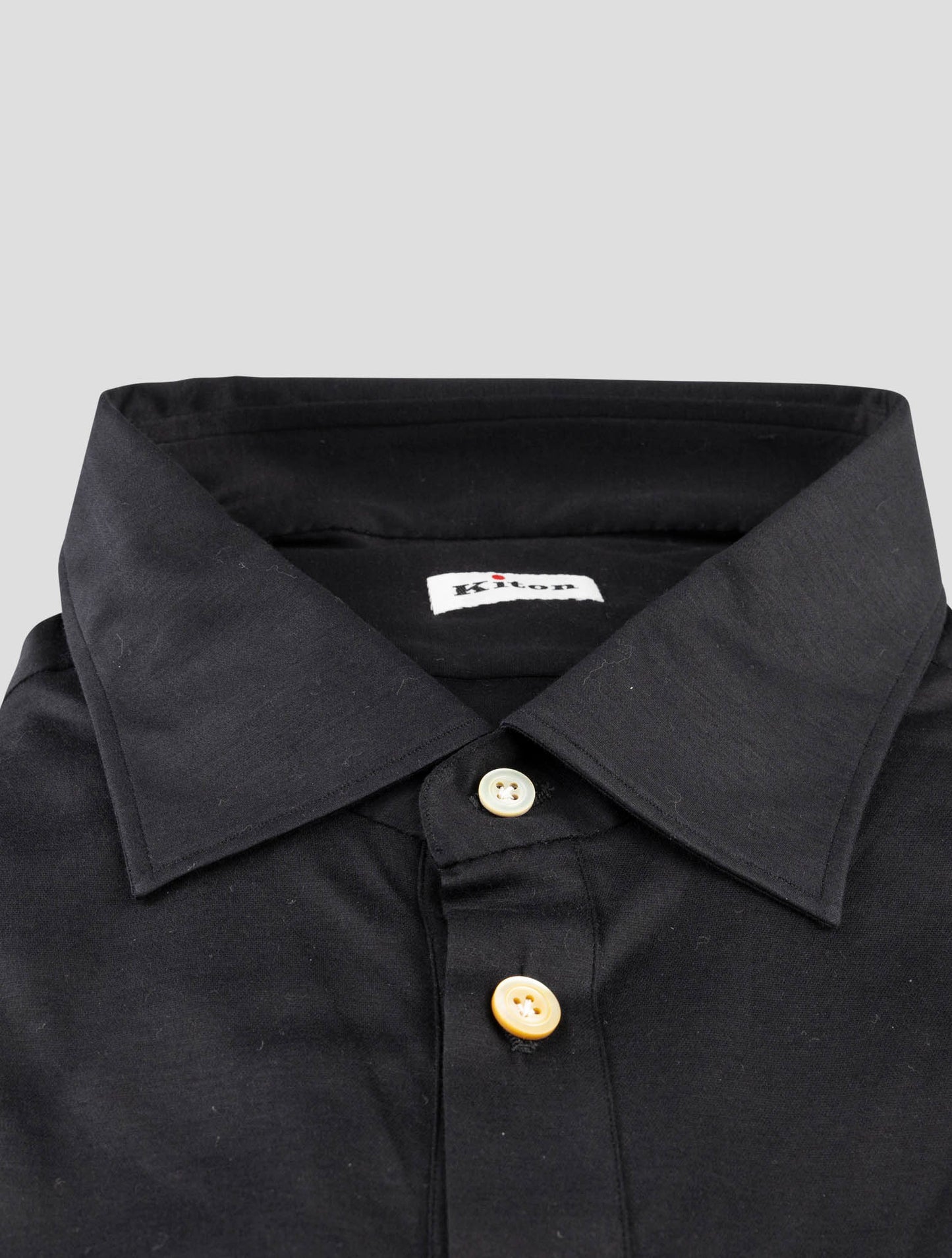 Kiton Black Cotton Shirt