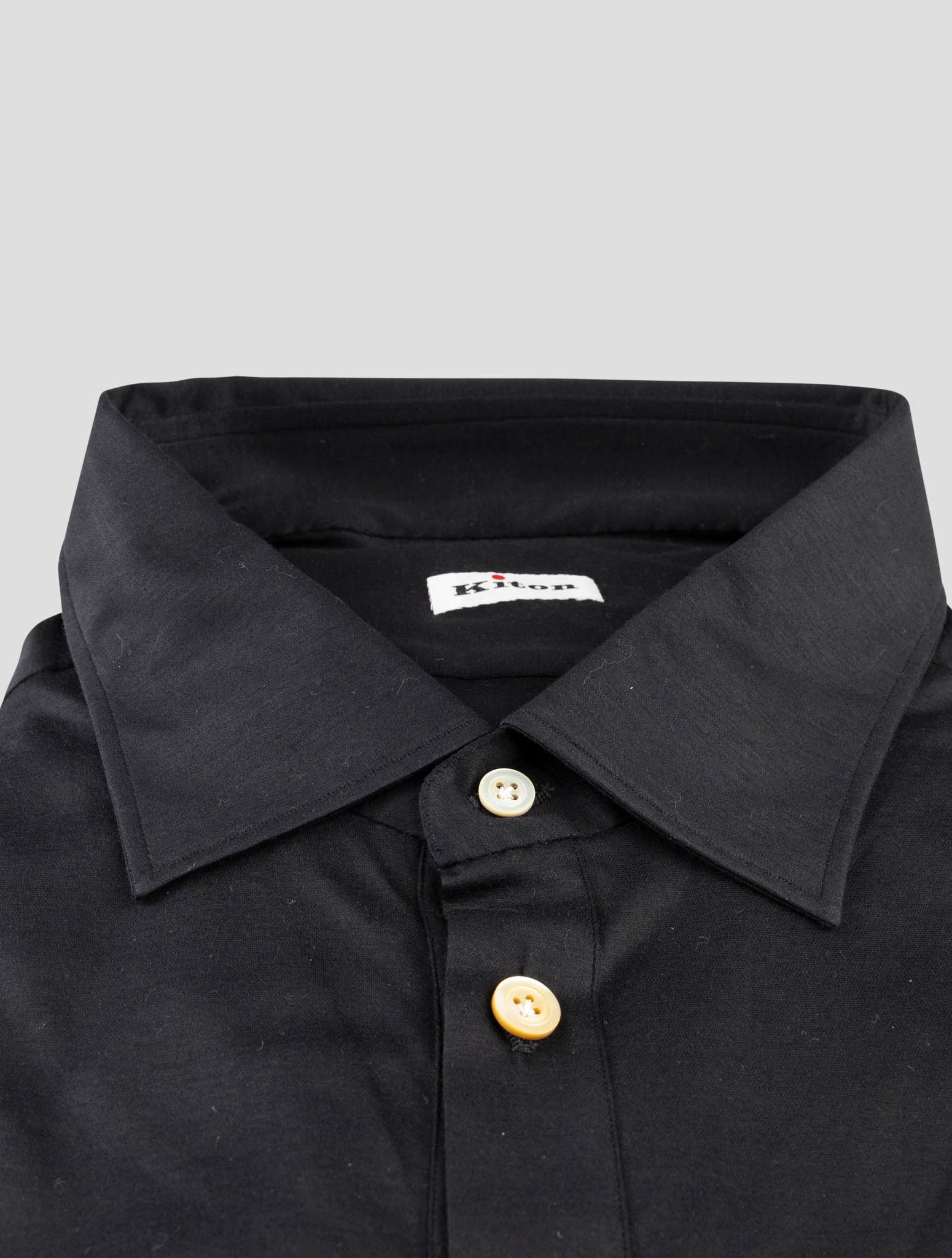 Kiton Black Cotton Shirt