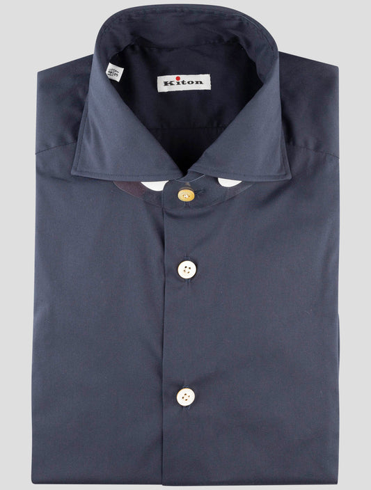 Kiton Blue Cotton Pa Ea Shirt