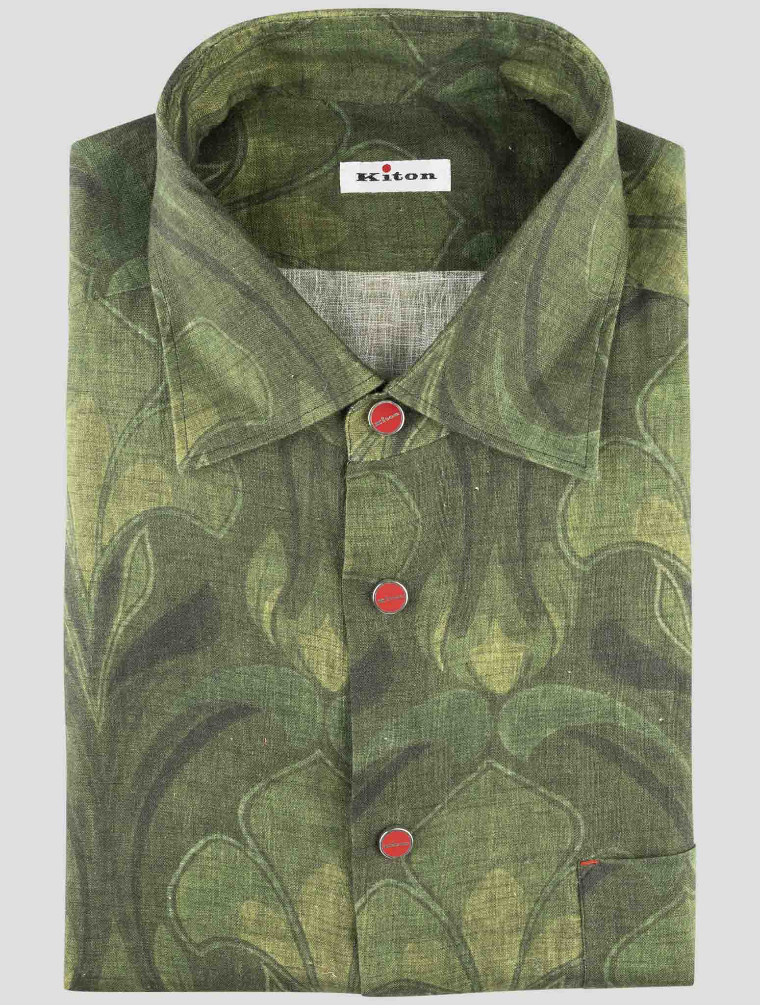 Kiton Green Linen Shirt