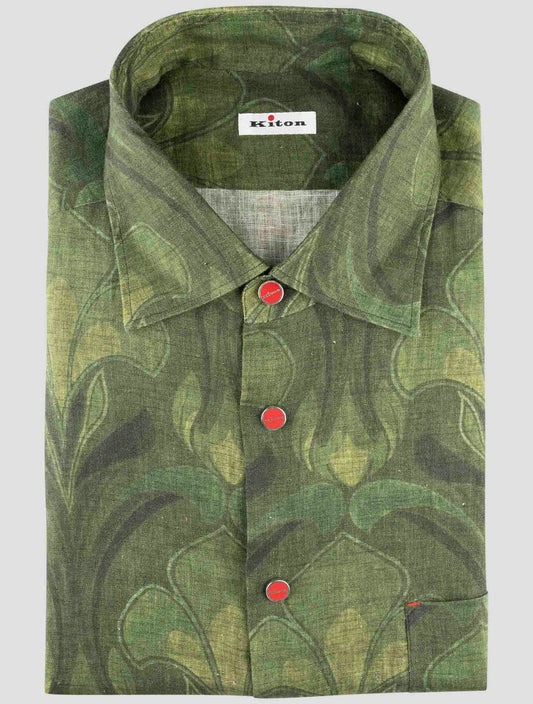 Kiton Green Linen Shirt
