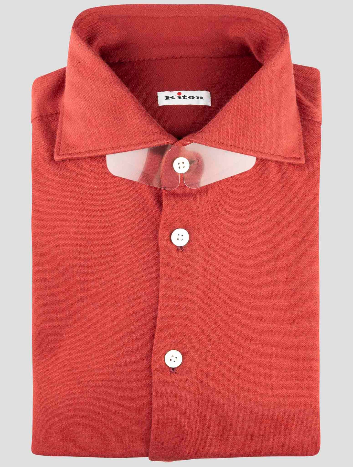 Kiton Red Cotton Cashmere Shirt