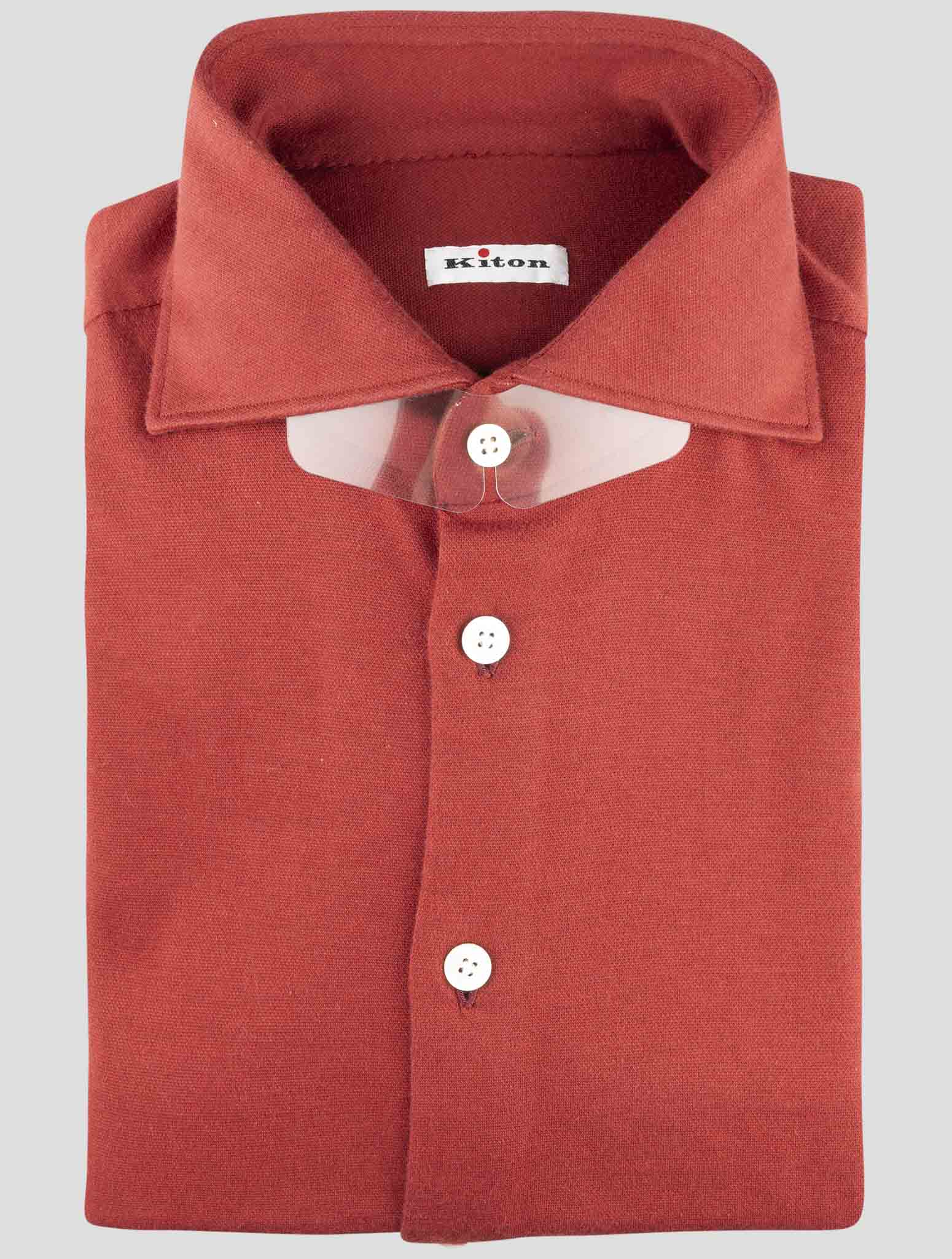Kiton Red Cotton Cashmere Shirt