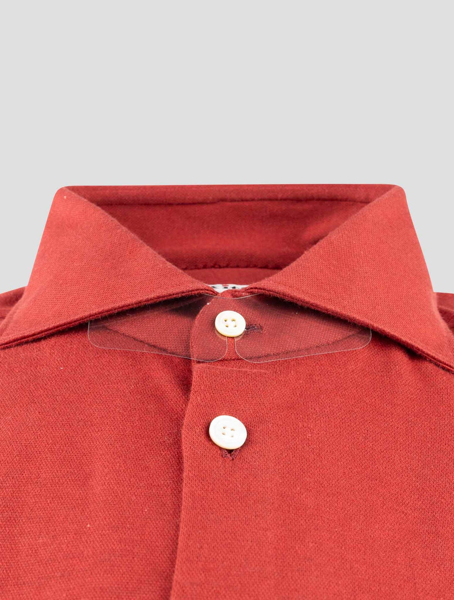 Kiton Red Cotton Cashmere Shirt