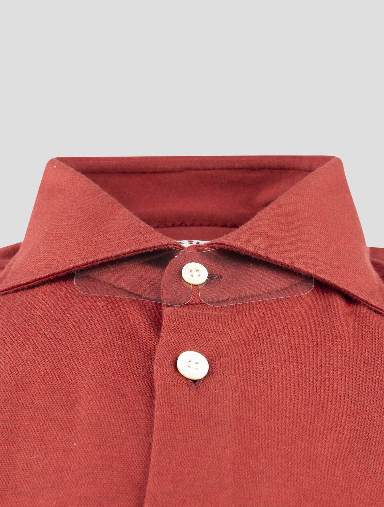 Kiton Red Cotton Cashmere Shirt