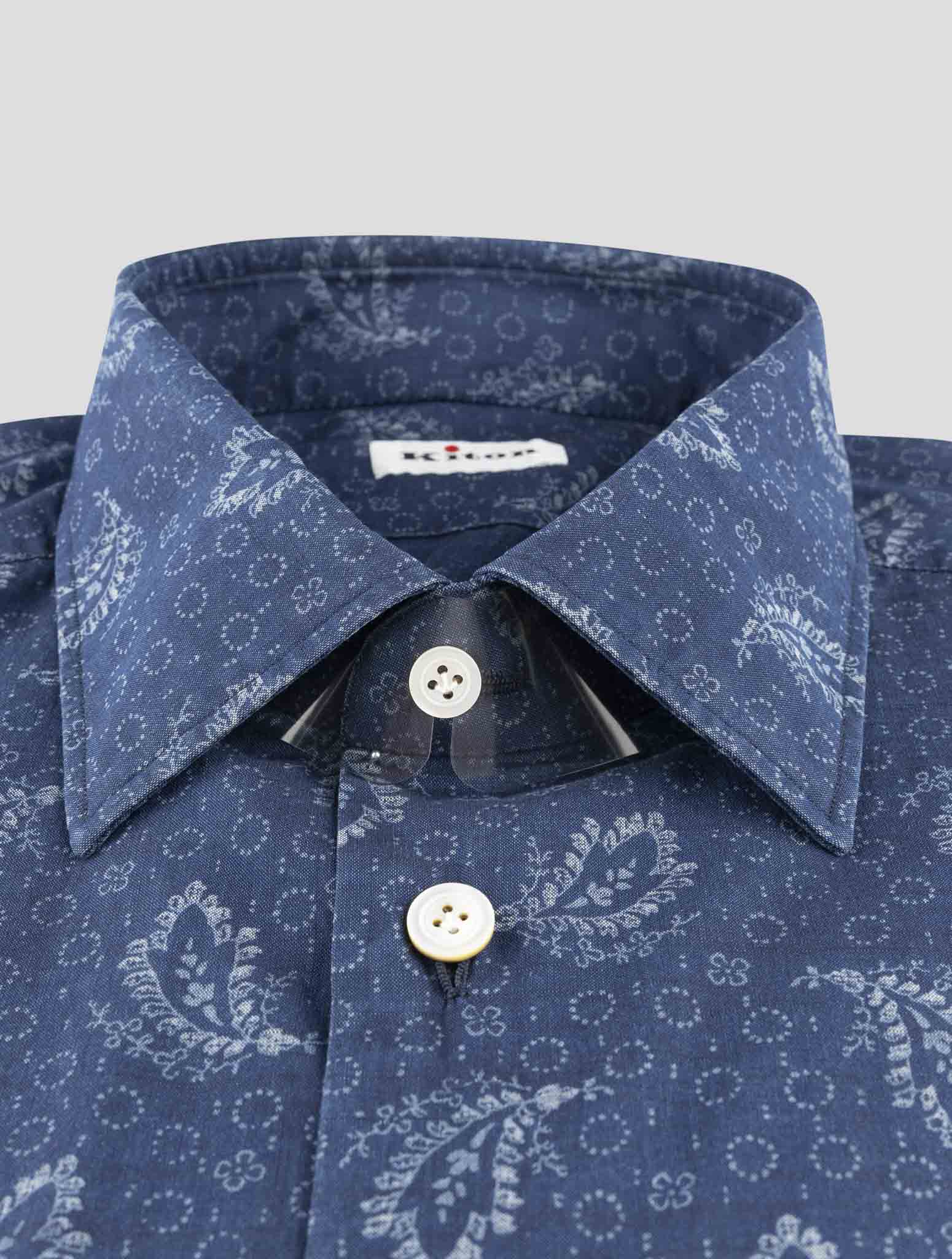 Kiton Blue Cotton Shirt