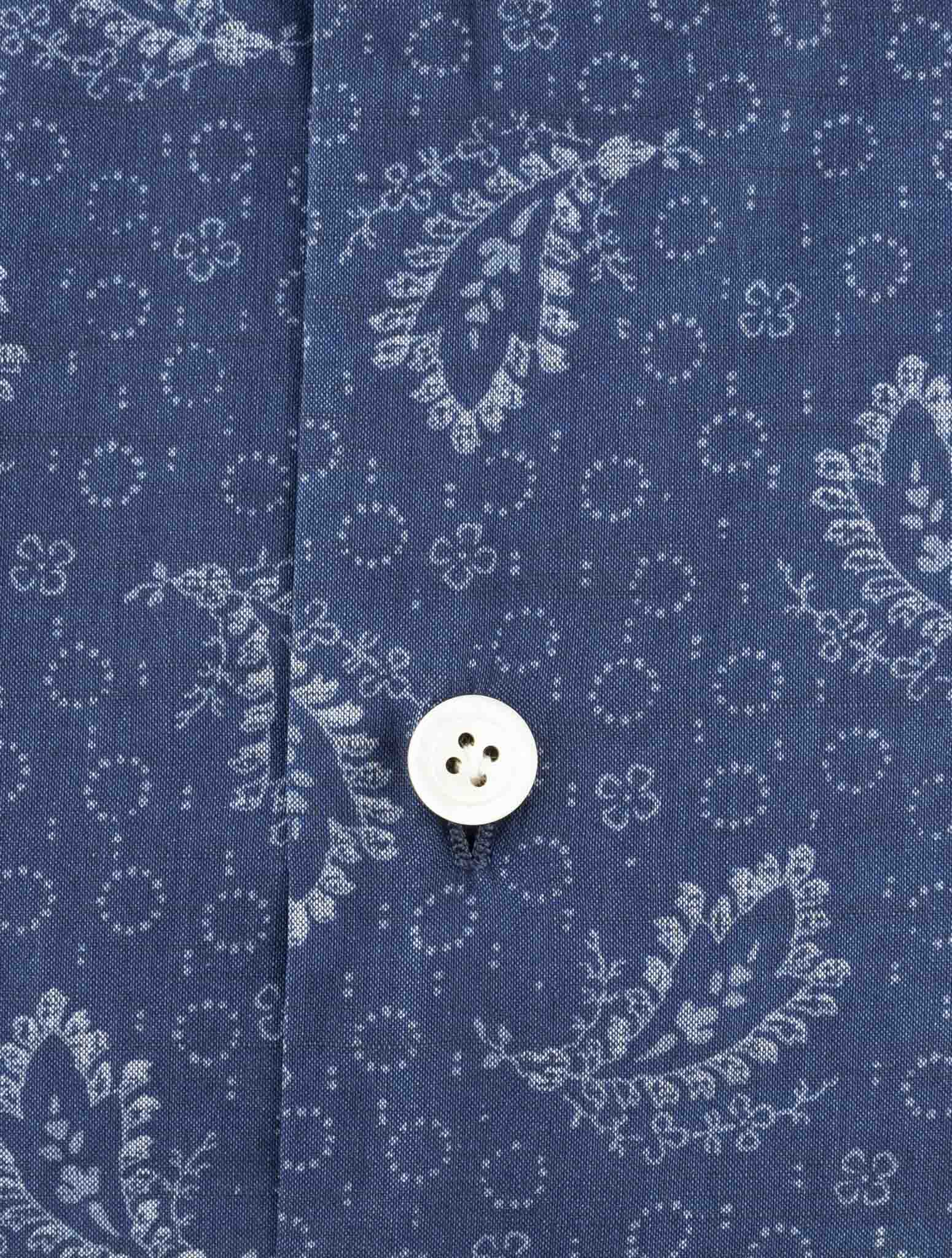 Kiton Blue Cotton Shirt
