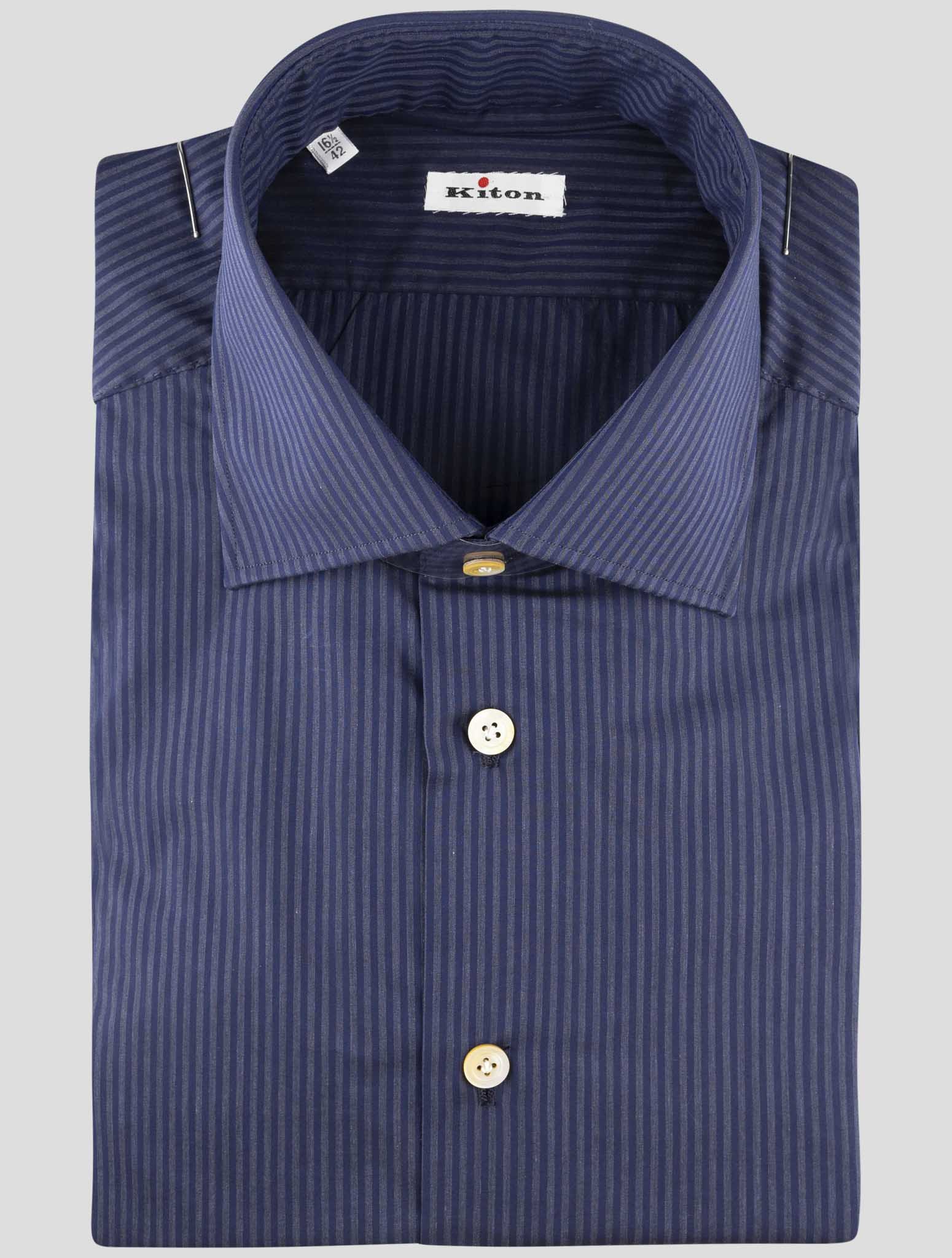 Kiton Blue Gray Cotton Shirt